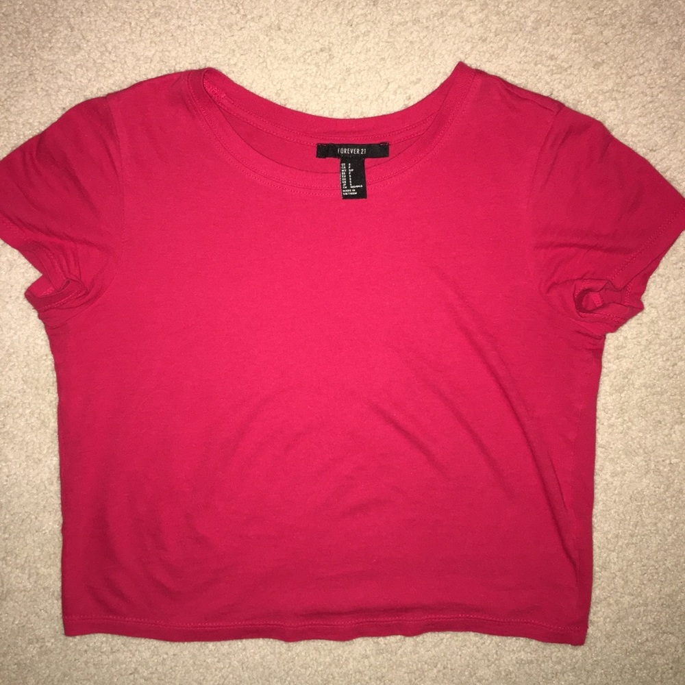 Forever 21 red cotton crop top